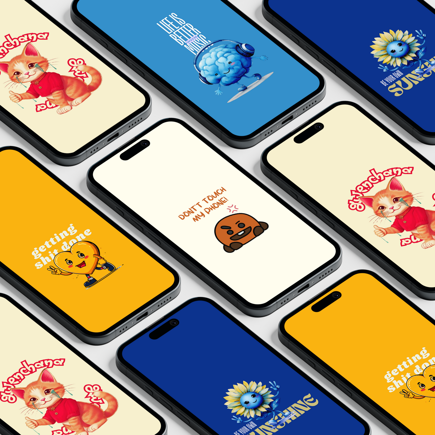 6 Happy Aesthetic Set Of Wallpapers